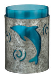 Galvanized Candle Holder 5.5" - Dolphin